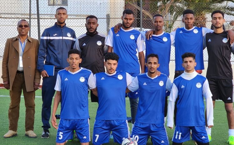  مشاركة فريق جامعة وادي الشاطئ في البطولة الخامسة لكرة القدم الخماسية لطلاب الجامعات.