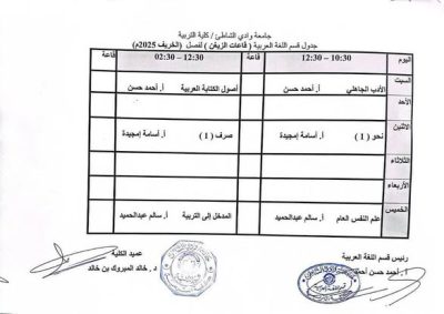 بداية الدراسة في قاعات الزيغن كلية التربية- جامعة وادي الشاطئ