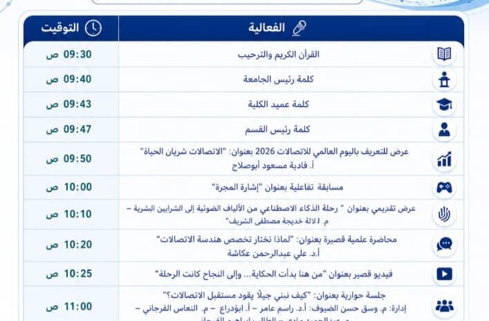  دعــوة عــامــة لحضــور احتفاليــة اليــوم العالــمي للاتصــالات ومجتمــع المعلومــات 2026