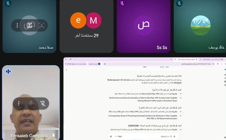  اقامة ورشة عمل تدريبية ضمن البرنامج التدريبي المصاحب للمؤتمر الاول لمشاريع تخرج طلبة المرحلة الجامعية بجامعة وادي الشاطئ